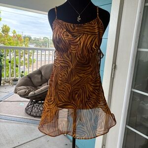 Gilligan & O'Malley Brown Zebra Print Top